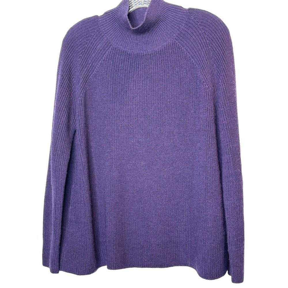 Eileen Fisher Merino turtle neck sweater purple (raisin) Medium